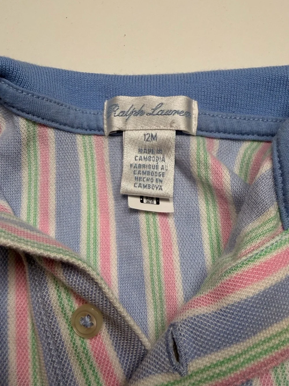 Ralph Lauren Pastel Striped Polo Baby Bodysuit